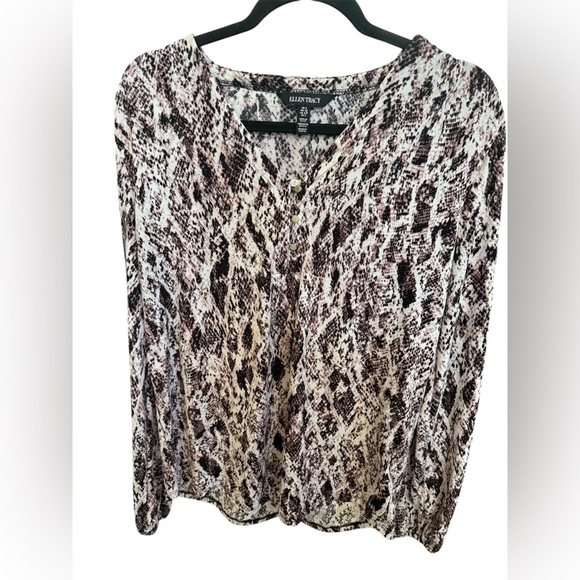 Ellen Tracy Snake Skin Pattern Blouse - Picture 1 of 5